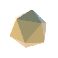 3d render forma básica simple ico esfera primitivo icono ilustración con elemento de acabado brillante png