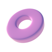 Illustration d'icône primitive de cercle de forme de base de rendu 3d avec élément de finition brillante