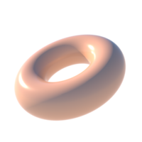 3D render basisvorm torus donut primitieve pictogram illustratie met glanzend afwerkingselement png