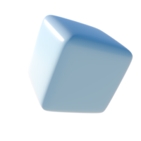 3d render basic shape cube primitive icon illustration with glossy finish element png