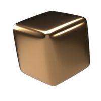 Elemento de oro metálico primitivo de esfera de cubo de forma básica geométrica 3d para decoración colección de conjunto de representación tridimensional png