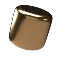3d geometrico forma base cubo sfera primitivo elemento metallico oro per la decorazione tridimensionale rendering set collezione png