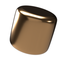 Élément d'or métallique primitif de sphère de cube de forme géométrique de base 3d pour la collection de jeu de rendu tridimensionnel de décoration png