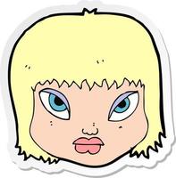 sticker of a cartoon annoyed face vector