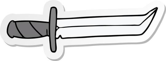 sticker cartoon doodle of a short dagger vector