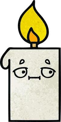 retro grunge texture cartoon lit candle