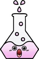 gradient shaded cartoon science beaker vector