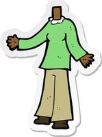 sticker of a cartoon female body vector