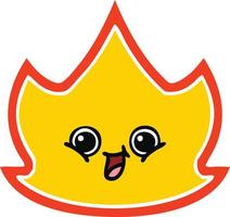 flat color retro cartoon fire vector