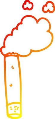 warm gradient line drawing cartoon cigarette