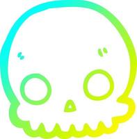 cold gradient line drawing cartoon skull vector