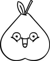 line drawing cartoon pear vector