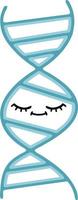 flat color retro cartoon DNA strand vector