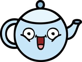 cute cartoon teapot vector