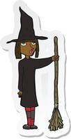 sticker of a cartoon witch vector