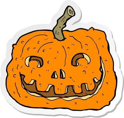 sticker of a cartoon pumpkin
