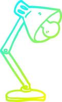 cold gradient line drawing cartoon office lamp vector