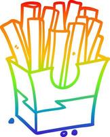 rainbow gradient line drawing junk food fries vector