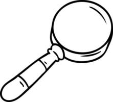 line drawing doodle of a magnifying glass vector