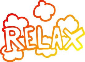 warm gradient line drawing cartoon relax symbol vector