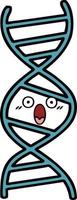cute cartoon DNA strand vector