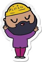 sticker of a cartoon man with beard vector