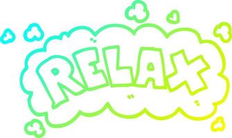 cold gradient line drawing cartoon relax symbol vector