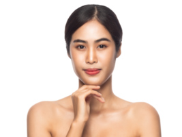 Beautiful Young Asian woman with clean fresh skin. Beauty concept. Png file