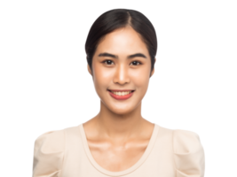 Portrait of beautiful young asian woman, Png file