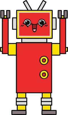 cute cartoon happy robot