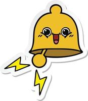 sticker of a cute cartoon ringing bell vector