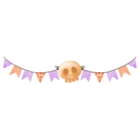 Halloween Party Flag Watercolor Clipart, Hand painted png