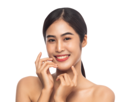 Beautiful Young Asian woman with clean fresh skin. Beauty concept. Png file