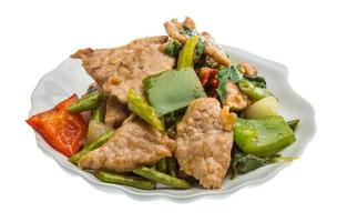 Pork with vegetables photo