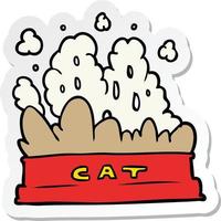 sticker of a cartoon cat food vector