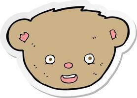 sticker of a cartoon teddy bear face vector