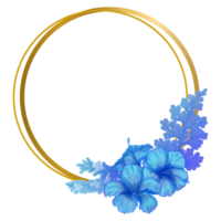 aquarellblatt und blumenrahmen, blaue blätter clipart png