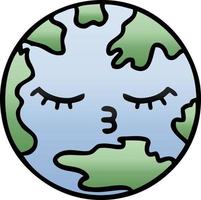 gradient shaded cartoon planet earth