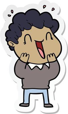 sticker of a cartoon happy man