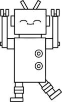 line drawing cartoon robot vector