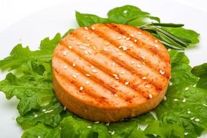 Salmon burger cutlet photo