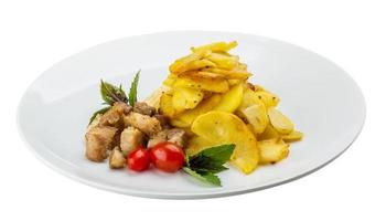 Fried pork with potato photo