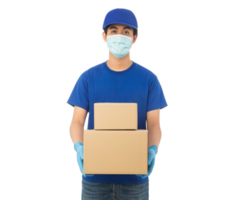 Asian delivery man, Png file