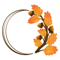 Watercolor Leaf Frame, Autumn Leaves clipart png