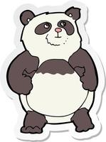 sticker of a cartoon panda vector