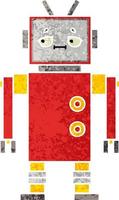 retro illustration style cartoon robot vector