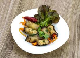 Eggplant rolls with carrot photo