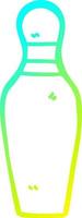 cold gradient line drawing cartoon bowling pin vector