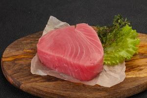 Raw tuna steak photo