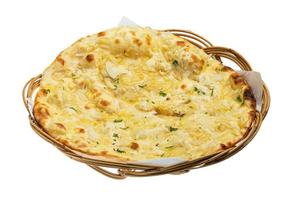 Onion naan on white photo